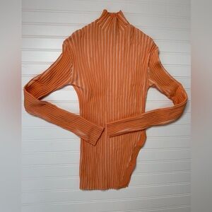 Stockholm Atelier & Other Stories Womens Mock Neck Ribbed Sweater Medium Long